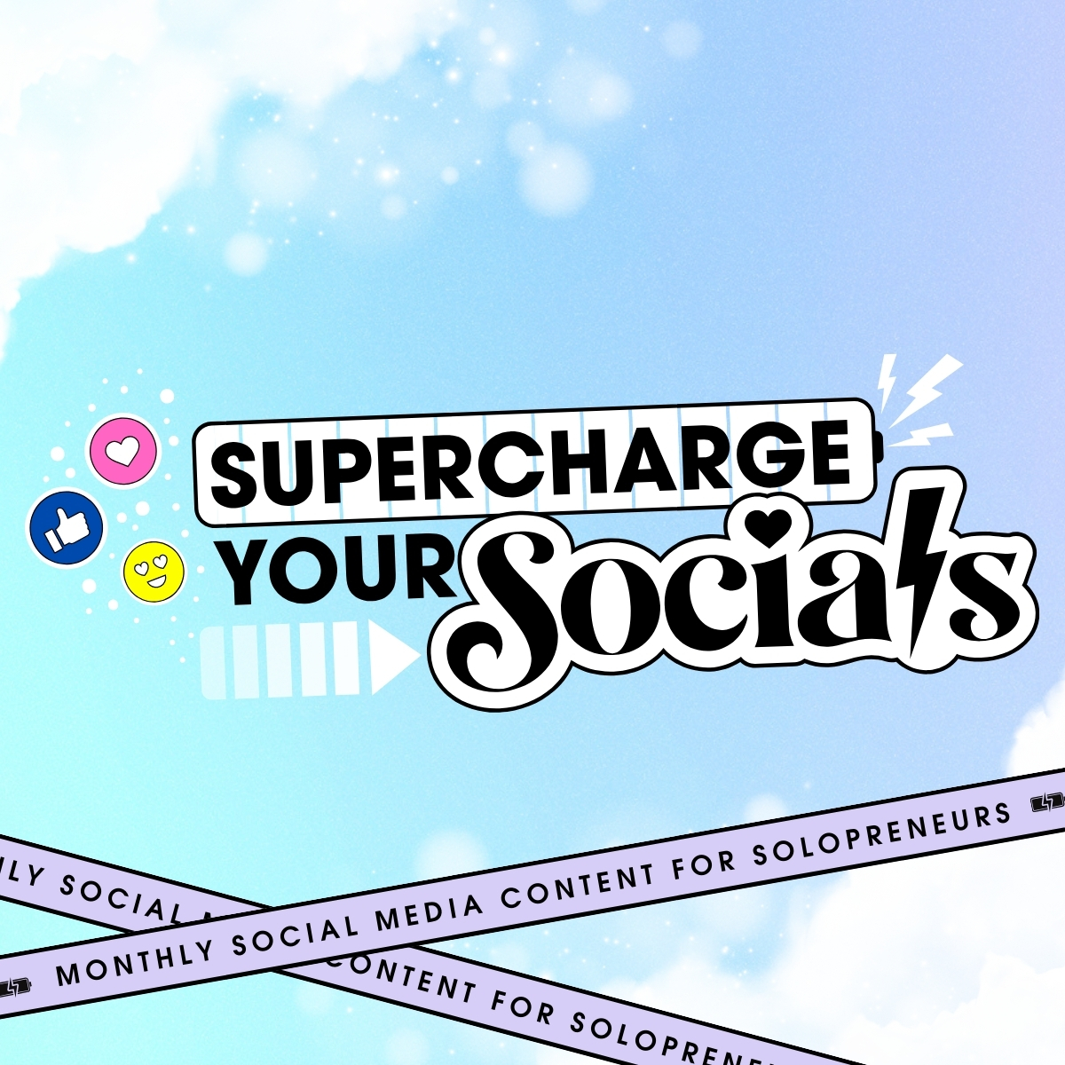Supercharge Your Socials | Monthly Social Media Content For Solopreneurs | Infinity Creative | Hampshire UK